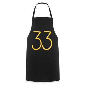 33 - Cooking Apron - black - Front - AI Model Male 185 dark (185cm)