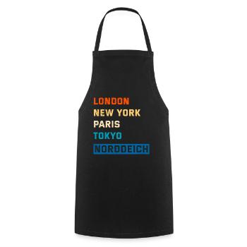 Vacances de la mer du Nord LONDRES, NEW YORK, PARIS NORDDEICH - Tablier de cuisine - noir - Devant - AI Model Male 185 dark (185cm)