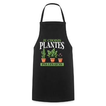 Je Choisis Plantes Pas Humains Lustiger - Tablier de cuisine - noir - Devant - AI Model Male 185 dark (185cm)