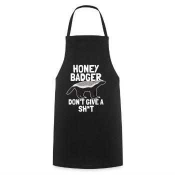 Honey Badger Give A Shit - Cooking Apron - black - Front - AI Model Male 185 dark (185cm)