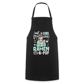 Juste une fille qui adore les ramen et la K-pop - Tablier de cuisine - noir - Devant - AI Model Male 185 dark (185cm)