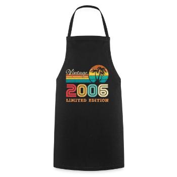 2006 Vintage Retro Birthday Gift 2006 - Cooking Apron - black - Front - AI Model Male 185 dark (185cm)