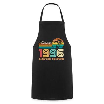 1996 Vintage Cadeau D'anniversaire Rétro 1996 - Tablier de cuisine - noir - Devant - AI Model Male 185 dark (185cm)