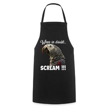 Idée de cadeau humoristique pour les gardiens de perroquets - Tablier de cuisine - noir - Devant - AI Model Male 185 dark (185cm)