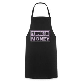 Zeit ist Geld Neon-Panel - Kochschürze - Schwarz - Vorne - AI Model Male 185 dark (185cm)