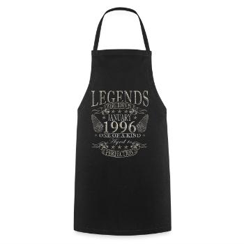 January 1996 Vintage Retro Birthday Gift - Cooking Apron - black - Front - AI Model Male 185 dark (185cm)