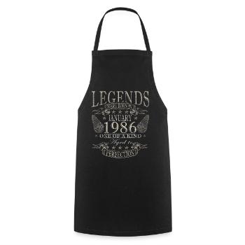 Janvier 1986 Édition Limitée Original - Tablier de cuisine - noir - Devant - AI Model Male 185 dark (185cm)