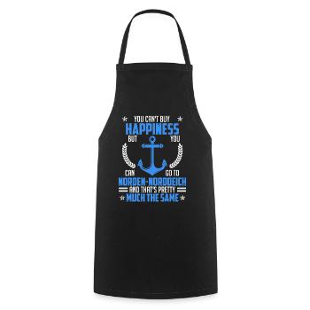 NORTH SEA YOU CAN DRIVE NORTH NORDDEICH - Cooking Apron - black - Front - AI Model Male 185 dark (185cm)