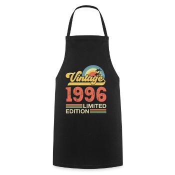 Cadeau d'anniversaire Vintage 1996 Anniversaire - Tablier de cuisine - noir - Devant - AI Model Male 185 dark (185cm)