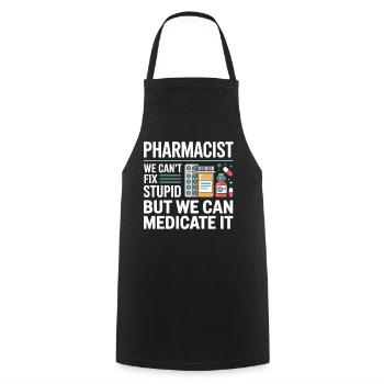 Pharma Humor Medicate It - Kochschürze - Schwarz - Vorne - AI Model Male 185 dark (185cm)