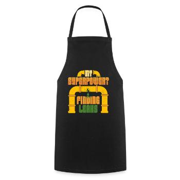 Pipelayer Pipeline Builder Finding Leaks - Cooking Apron - black - Front - AI Model Male 185 dark (185cm)