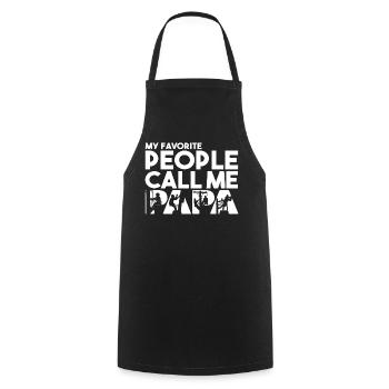 Silhouette d’ouvrier de ligne électrique Papa Line - Tablier de cuisine - noir - Devant - AI Model Male 185 dark (185cm)