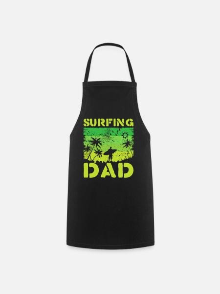 Surfen Dad Retro Grün - Kochschürze - Schwarz
