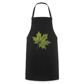 Feuille d’érable - Forêt et nature BOTANIK - Tablier de cuisine - noir - Devant - AI Model Male 185 dark (185cm)