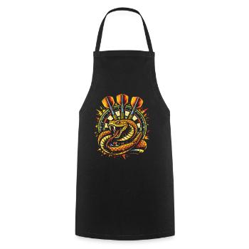 Darts | Rattle the Board , Klapperschlange - Cooking Apron - black - Front - AI Model Male 185 dark (185cm)
