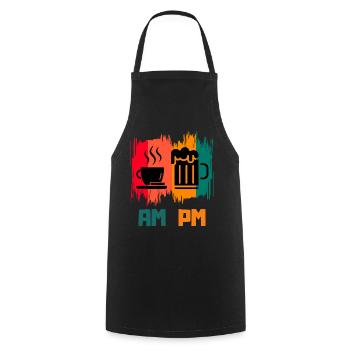 Funny Sarcasm AM PM Adult Humor Coffee Lover - Cooking Apron - black - Front - AI Model Male 185 dark (185cm)
