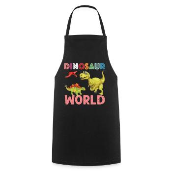 Dinosaur World sympa - Tablier de cuisine - noir - Devant - AI Model Male 185 dark (185cm)