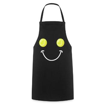 Visage Heureux du Tennis - Tablier de cuisine - noir - Devant - AI Model Male 185 dark (185cm)