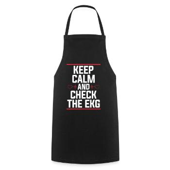 Cardiac Tech Keep Calm And Check The Cath Lab - Kochschürze - Schwarz - Vorne - AI Model Male 185 dark (185cm)