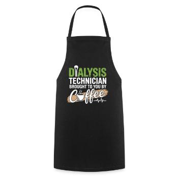 Dialyse-Techniker Kaffee Motiv - Kochschürze - Schwarz - Vorne - AI Model Male 185 dark (185cm)