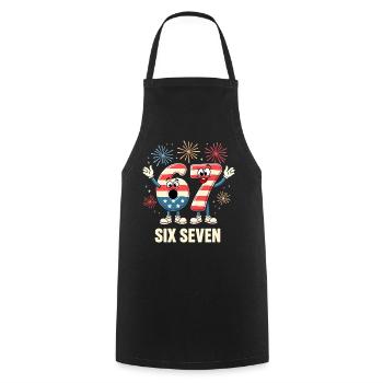 US Flag 67 Memes Six Seven - Cooking Apron - black - Front - AI Model Male 185 dark (185cm)