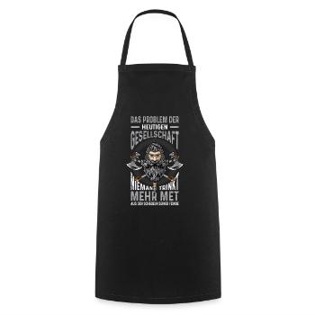 Tenues vikings Valhalla Mythologie nordique - Tablier de cuisine - noir - Devant - AI Model Male 185 dark (185cm)