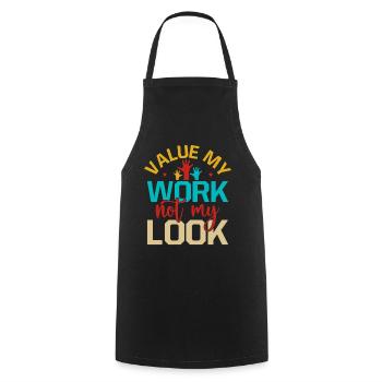Social Worker Quote Value My Work Not Look Social - Kochschürze - Schwarz - Vorne - AI Model Male 185 dark (185cm)
