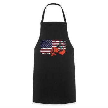 Usa Flagge Gebrochene Pflanze Liebhaber - Kochschürze - Schwarz - Vorne - AI Model Male 185 dark (185cm)