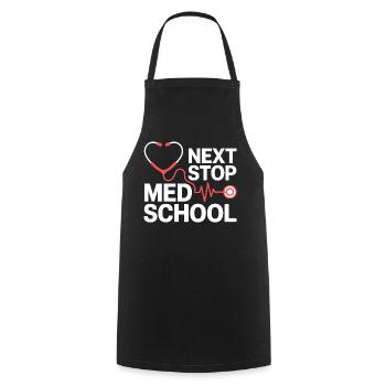Med School Stethoscope Heart Tea - Cooking Apron - black - Front - AI Model Male 185 dark (185cm)