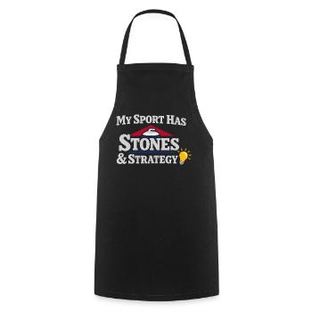 Curling Funny Sweep Hard Broom Cardio - Cooking Apron - black - Front - AI Model Male 185 dark (185cm)