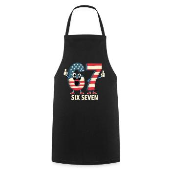 US Flag 67 Memes Six Seven - Cooking Apron - black - Front - AI Model Male 185 dark (185cm)