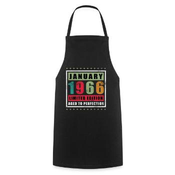 January 1966 Limited Edition Vintage - Cooking Apron - black - Front - AI Model Male 185 dark (185cm)