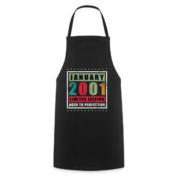 Janvier 2001 Édition limitée vieillie - Tablier de cuisine - noir - Devant - AI Model Male 185 dark (185cm)