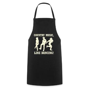 Country Line Dancing Silhouettes - Cooking Apron - black - Front - AI Model Male 185 dark (185cm)