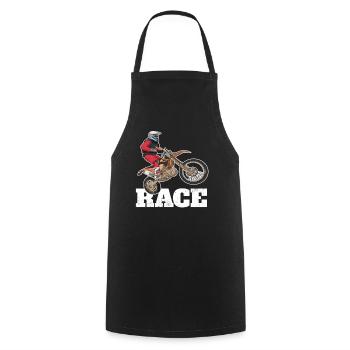 Dirt Biking Race - Cooking Apron - black - Front - AI Model Male 185 dark (185cm)