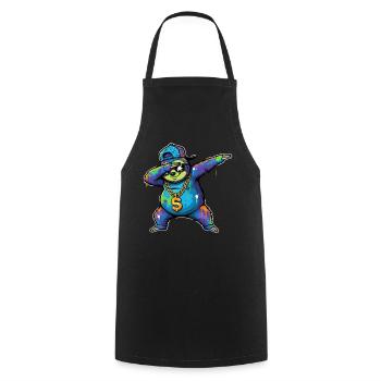 Faultier Graffiti mit Goldkette Street Art - Kochschürze - Schwarz - Vorne - AI Model Male 185 dark (185cm)