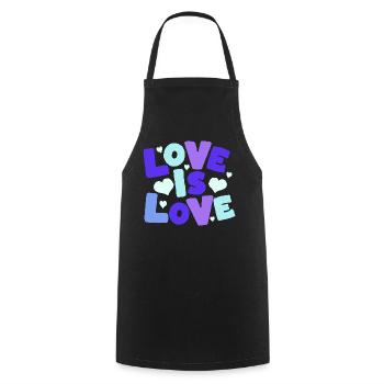 Love is Love Pastel Hearts - Kochschürze - Schwarz - Vorne - AI Model Male 185 dark (185cm)
