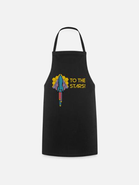 To the stars! - Cooking Apron - black
