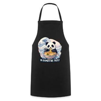 Panda Ramen Nudel Bowl - Kochschürze - Schwarz - Vorne - AI Model Male 185 dark (185cm)