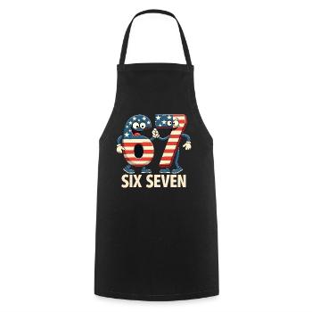 US Flag 67 Memes Six Seven - Cooking Apron - black - Front - AI Model Male 185 dark (185cm)