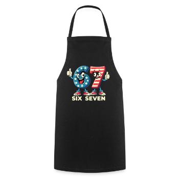 US Flag 67 Memes Six Seven - Cooking Apron - black - Front - AI Model Male 185 dark (185cm)