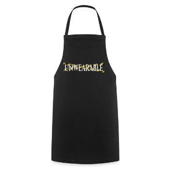 Unwearable – Statement Design with Warning Tape - Cooking Apron - black - Front - AI Model Male 185 dark (185cm)
