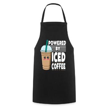 Graphique pastel de café glacé Kawaii mignon - Tablier de cuisine - noir - Devant - AI Model Male 185 dark (185cm)