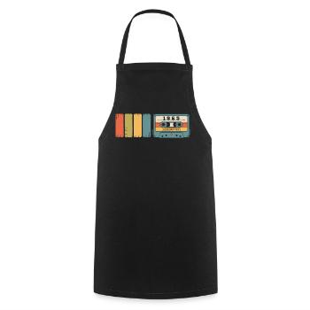 Cadeau d’anniversaire original de 1965 Vintage 1965 - Tablier de cuisine - noir - Devant - AI Model Male 185 dark (185cm)
