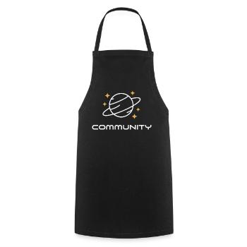 Planet Ringed Unity - Cooking Apron - black - Front - AI Model Male 185 dark (185cm)