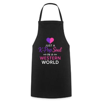 Just A K Pop Soul In A Western World - Cooking Apron - black - Front - AI Model Male 185 dark (185cm)