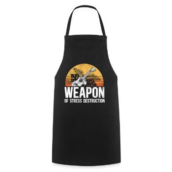 Hawaiian Ukulele Uke Retro Vintage - Cooking Apron - black - Front - AI Model Male 185 dark (185cm)