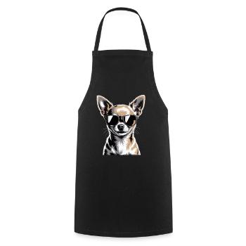Chihuahua - Cooking Apron - black - Front - AI Model Male 185 dark (185cm)