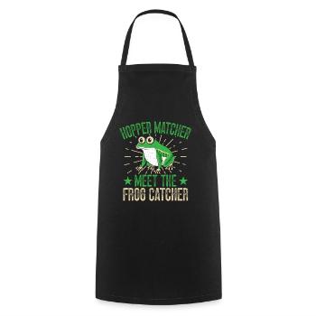 Frog Catcher Hopper Matcher Frog - Kochschürze - Schwarz - Vorne - AI Model Male 185 dark (185cm)