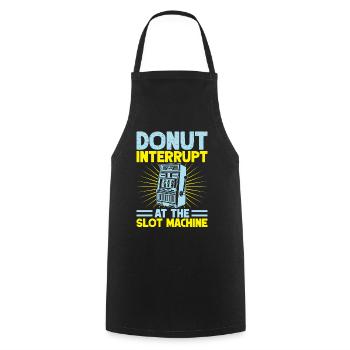 Fan de jeu interrompu un donut au casino The Machine - Tablier de cuisine - noir - Devant - AI Model Male 185 dark (185cm)